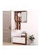 Gendry Gendry Mobilier de Intrare cu Oglindă / Cuier & Dulap pentru Pantofi 90x24x190cm