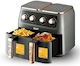 Raf Air Fryer με Διπλό Αποσπώμενο Κάδο 7lt Γκρι R.5236