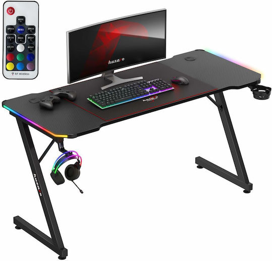 Schreibtisch Hero 3.3 RGB Holz Schwarz mit LED 140x60x74cm