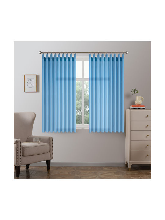 My Home Luxury Vorhang für Fenster mit Bleistiftfalten Hellblau 200x145cm