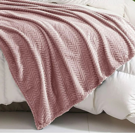 My Home Luxury Pătură Fleece Supra dublă 220x240 cm Roz