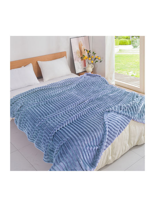 My Home Luxury Κουβέρτα Fleece Μονή 160x220εκ. Μπλε MRS-07