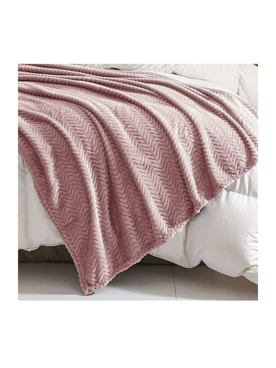My Home Luxury Pătură Fleece Single 160x220cm Roz