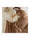 My Home Luxury Sherpa Blanket Super King 220x240cm Brown