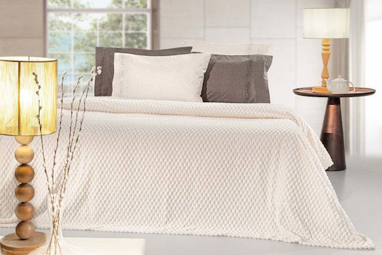 Guy Laroche Smoothie Fleece Single Blanket 160x220cm Ivory