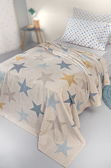 Guy Laroche Cosmos Κουβέρτα Fleece Μονή 160x220εκ. Natural