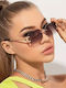 Unisex Sunglasses with Orange Metal Frame and Gray Gradient Lens G-10