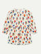 Children's Dress Long Sleeve Floral Ecru