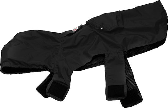 Haină impermeabilă pentru câini Record, neagră, cu buzunar, XL 50-70cm