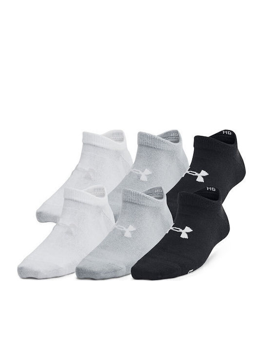 Under Armour Παιδικές Κάλτσες Essential No Show Black, Halo Gray 6 Ζευγάρια