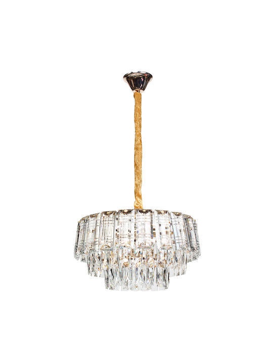 Keskor Chandelier with Crystals 6xE14 Gold 40cm 518160
