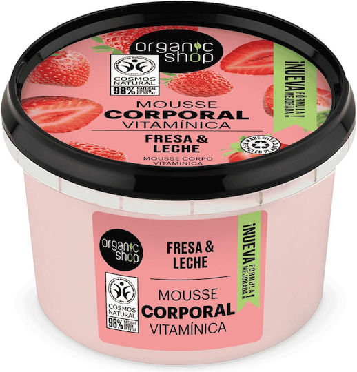 Organic Shop Erdbeer-Joghurt Feuchtigkeitsspendende Mousse Körperpflege 250ml