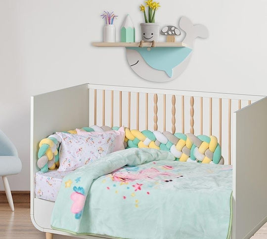 Das Home Blanket Cot Velvet Green 110x140cm