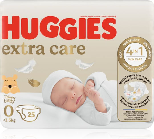Huggies Scutece cu bandă adezivă Extra Care Nr. 0 pentru 1-3.5kg 25buc