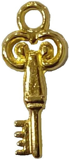 Materialanhänger Gold Metallic Schlüssel 3cm Packung mit 50 Stück Tatu Moyo