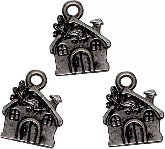 Glücksbringer Material Silber Metall Haus Packung mit 50 Stück 1,7x1,4cm Tatu Moyo