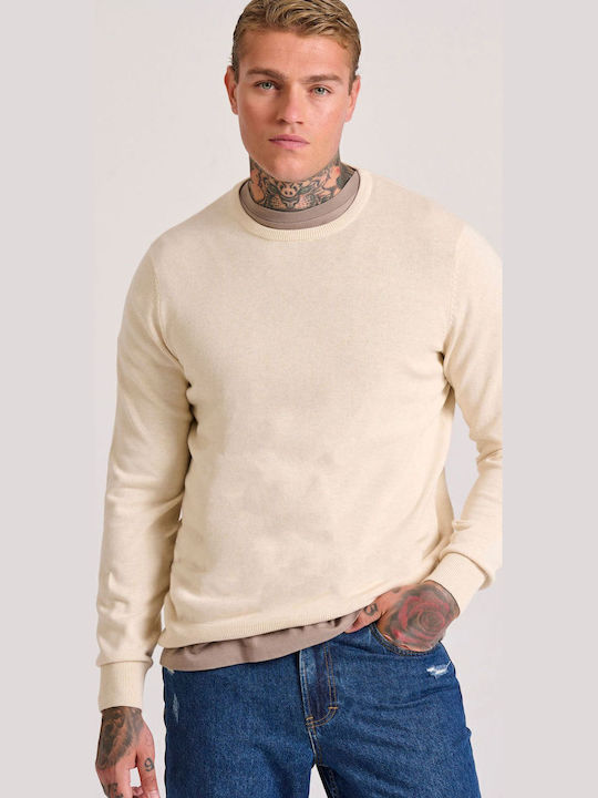 Funky Buddha Langarm-Pullover Ecru, Chalk Mel