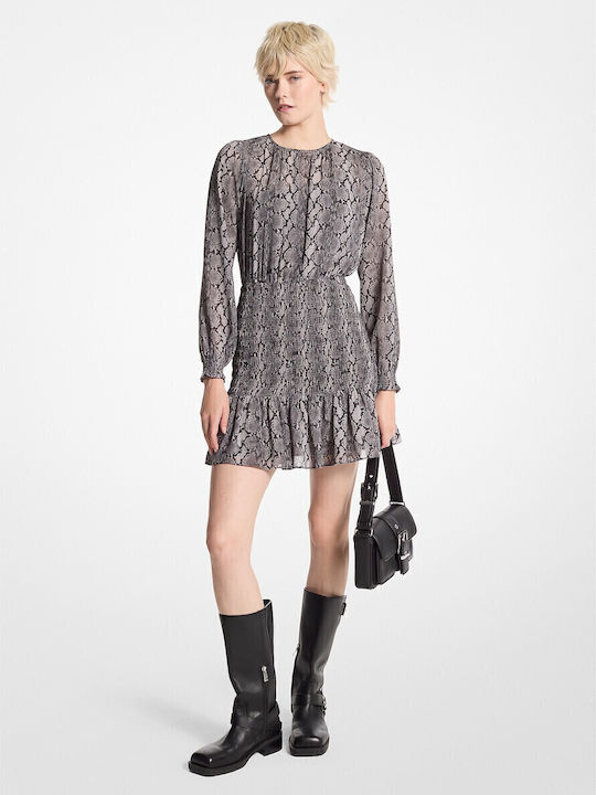 Georgette Mini Dress Black / Gray