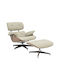 Jenna cu Puf din Piele Ecologică Beige-walnut 82x92x82cm