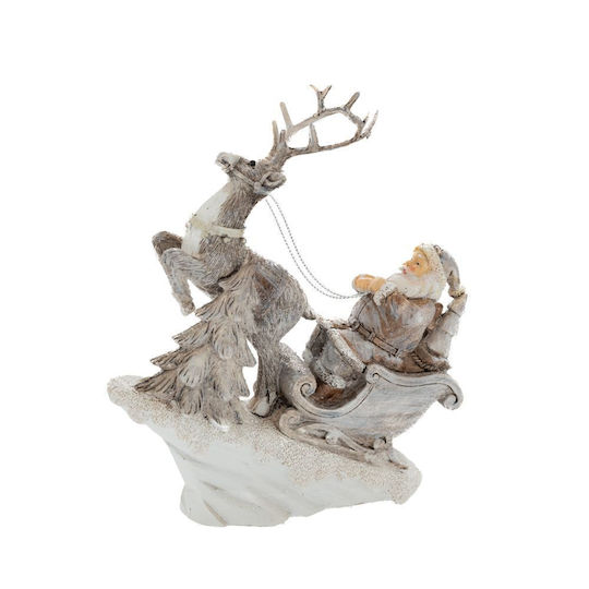 Dekorativer Weihnachtsmann Silber aus Keramik 18x16x6cm
