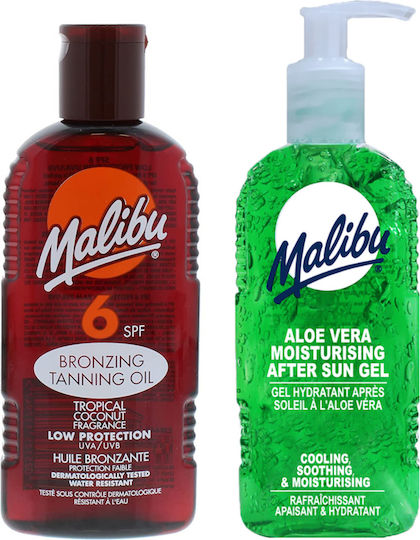 Malibu Spf6 Tanning Oil 200ml + Aloe After Sun Gel 200ml