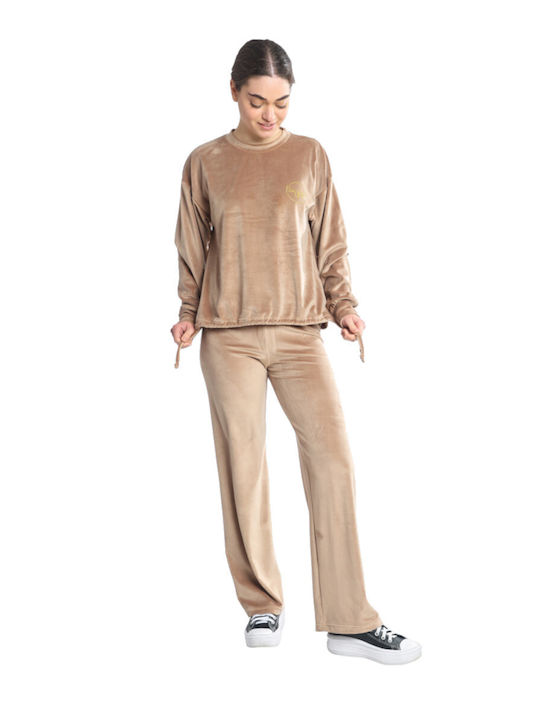 Paco & Co Set de Trening Catifea Beige