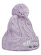 Ski Club Sanga Pom Pom Beanie Frauen Beanie Gestrickt in Flieder Farbe