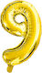 Balloon Foil Number 9 Gold