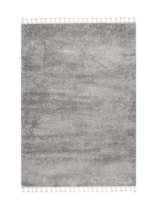 Balsan Silky Χαλί Ορθογώνιο Shaggy με Κρόσια Grey 133x190cm