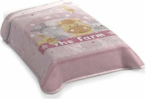Belpla Decke Kinderbett Samt Rosa Pink 110x140cm
