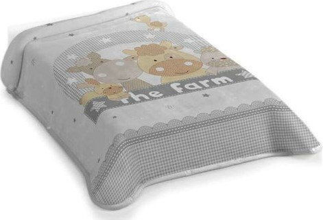 Belpla Одеяло Детско легло Велур Сив Gray 110x140см.