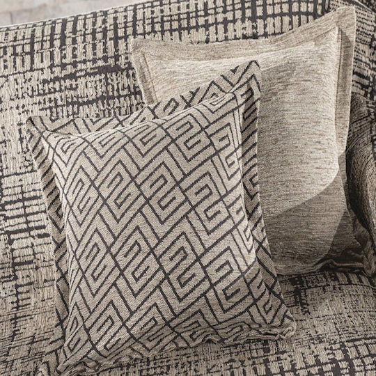 Guy Laroche Decorative Pillow Case Me-sy From 100% Cotton Natural 50x50cm