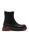 Leder Stiefeletten Damen Schwarz