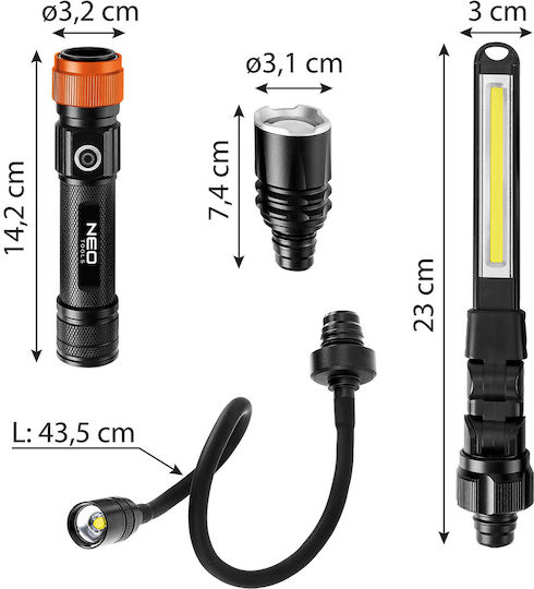 Neo Tools Rechargeable Workshop Light LED IP44 with Brightness up to 350lm