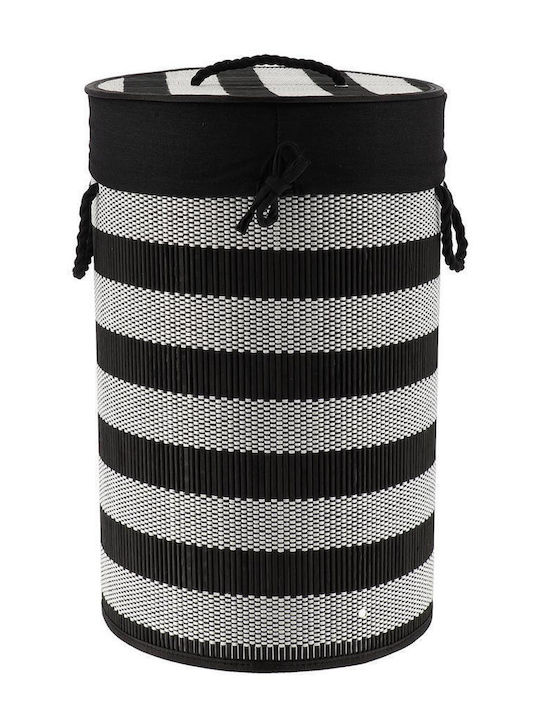 Atmosphera 8731203 Καλάθι Απλύτων Bamboo με Καπάκι 35x35x55cm Λευκό