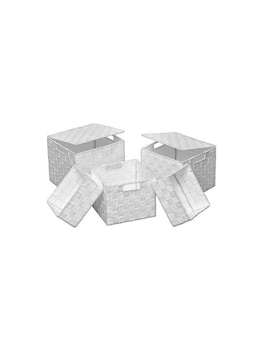 Atmosphera Καλάθι Αποθήκευσης Υφασμάτινο Λευκό 20x16x10cm