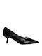 Anatomic Leather Pointed Toe Black Medium Heels