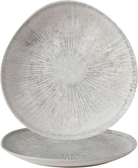 Güral Porselen Plate Shallow made of Porcelain Gray with Diameter 25cm