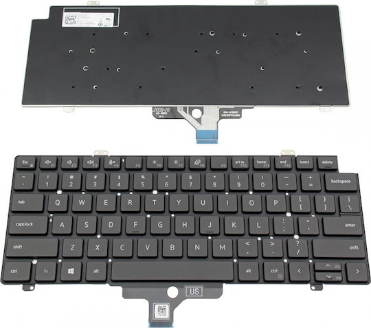 Πληκτρολόγιο Laptop για Dell Latitude 5420, 5421, 5430, 5431, 7420, 7430, 7520, 7530 χωρίς Πλαίσιο & με Backlit και Διάταξη Αγγλικά (US) σε Μαύρο χρώμα 105537