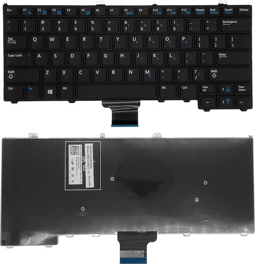 Laptop Keyboard for Dell Latitude E7440 E7420 E7240 without Frame and English (US) Layout in Black Color 105480