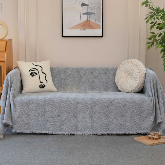 My Home Luxury Pommard Decken & Couchdecken Viersitzer-Sofa Überwurf Jacquard 180x320cm Graue C1