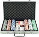 Set 300 Fise de Poker Numărate in Valiza cu 2 Pachete de Carti si Mat