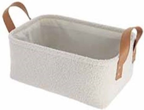 Atmosphera Καλάθι Αποθήκευσης Υφασμάτινο Λευκό 39x27x15.5cm
