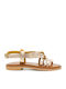 Leder Flache Sandalen für Damen Rose Gold