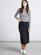 Denim Pencil Skirt Black