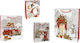 Twisted Handle Christmas Bag for Gift Multicolored 25x12x33cm. 12pcs