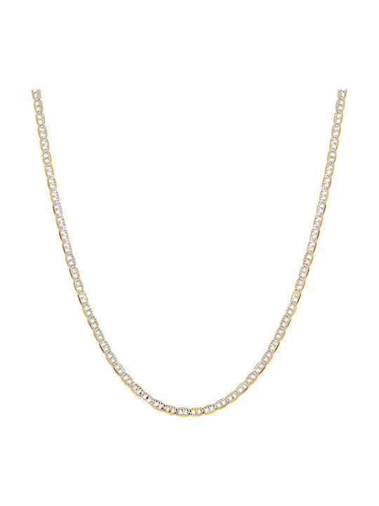 Tasoulis Jewellery Collection Δίχρωμη Αλυσίδα Λαιμού από Ασήμι