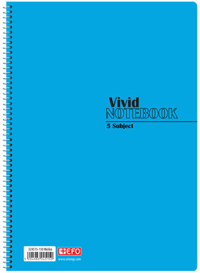 Caiet Cu dungi A4 5 de Subiecte Θεμάτων Vivid Notebook Albastru deschis 1buc