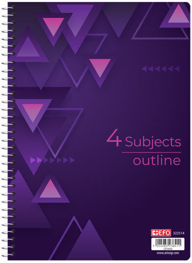 +Efo Τετράδιο Ριγέ Β5 4 Θεμάτων Outline Μωβ