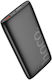 Hoco J122 Power Bank 10000mAh με Θύρα USB-A και Θύρα USB-C Quick Charge 2.0 / Quick Charge 3.0 Μαύρο